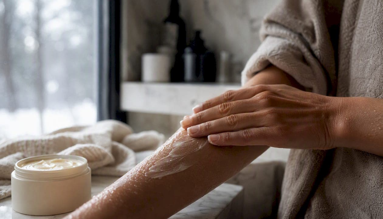 Winter dry skin relief for sensitive skin: quick routine